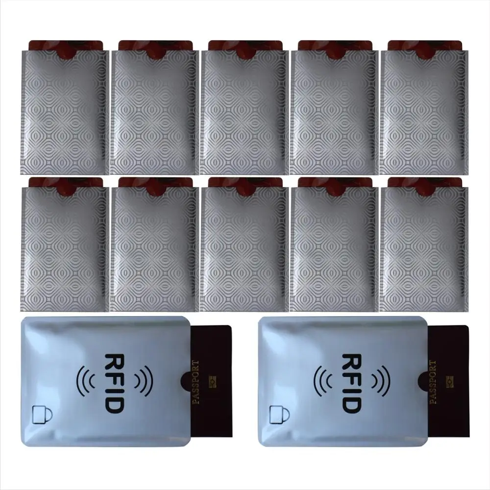 New Style 12 pcs Anti Theft RFID Fit Wallet ID card protector sleeve RFID blocking passport