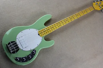 

Green Music Man Ernie Ball Sting Ray 4 String Electric Bass Guitar with active pickups 9V battery Vitage Maple Fingerboard