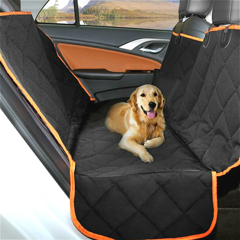 Oange Black Pet Dog Car Seat Cover Waterproof Hammock NonSlip Back Rear
