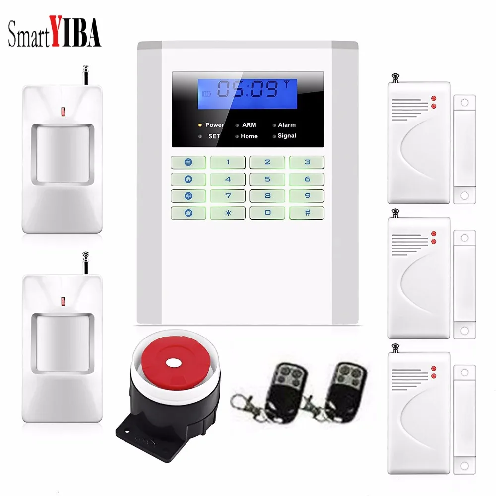 

SmartYIBA Home Security 433MHz Wireless GSM SMS PSTN Alarm System English Russian Spanish French Italian Czech Portuguese Voice