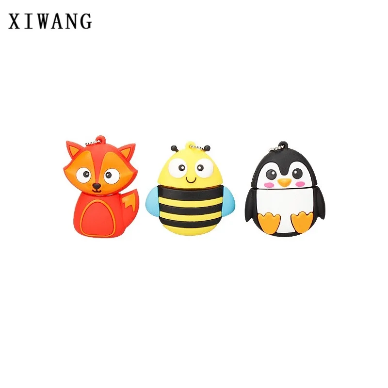 

XIWANG cartoon cute penguin owl fox pen USB flash drive pendrive 4GB 8GB 16GB 32GB 64GB memory stick animal U disk free shipping