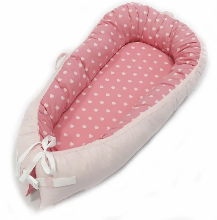 Детская кроватка с гнездом, 80 см, длина, переносная люлька для путешествий, Детская Хлопковая Колыбель для новорожденных, детская кроватка, бампер - Цвет: BY2037