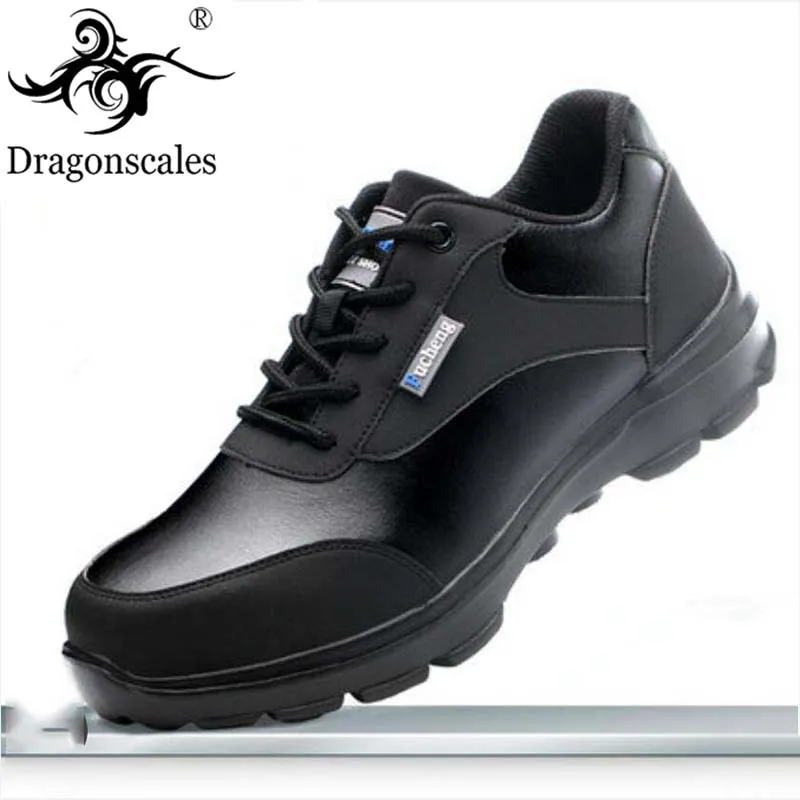 

Safety Shoes Men's Anti-smashing Anti-piercing Steel Toe Cap Casual Fashion Spring And Autumn Leather Tooling Boots Flat Shoes