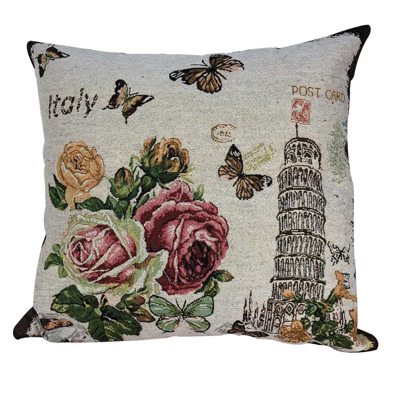 

Flower Print Embroidery Cushions Polyester Short Plush High Quality Cushion for Sofa Decorative Pillow Home Decor 8D25