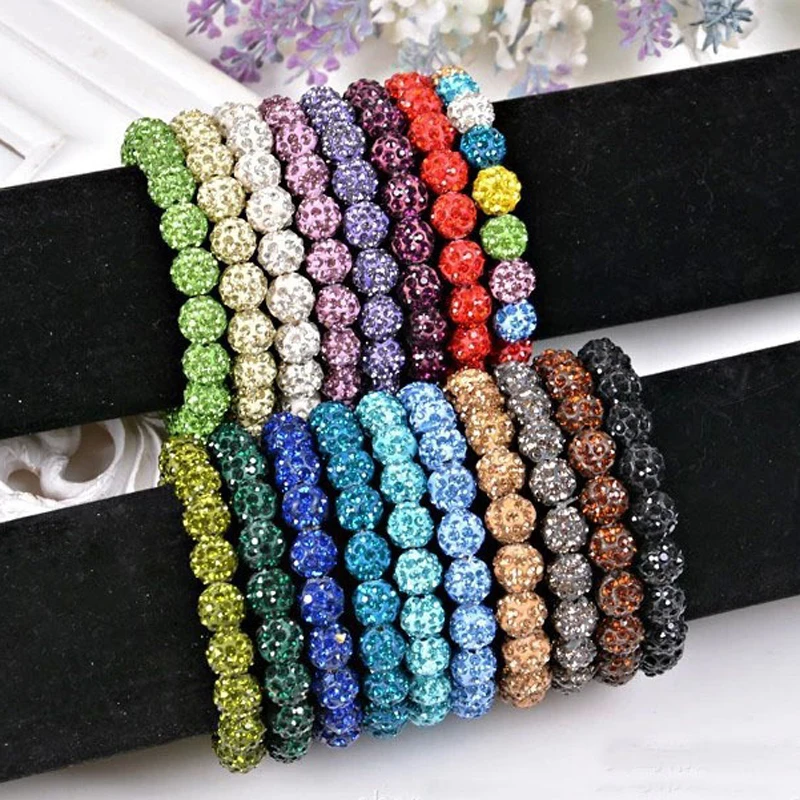 

2017 New Women Shambala Jewelry 15 Colors Shambala Bracelets For Women Crystal Bracelets & Bangles Wholesale(20 balls)