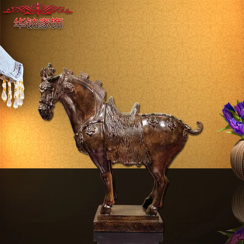 

2016 Promotion Rushed Ma Feng Shui Office Decoration Home Furnishing Resin Animal Living Room Decorations Lucky Gift Horse