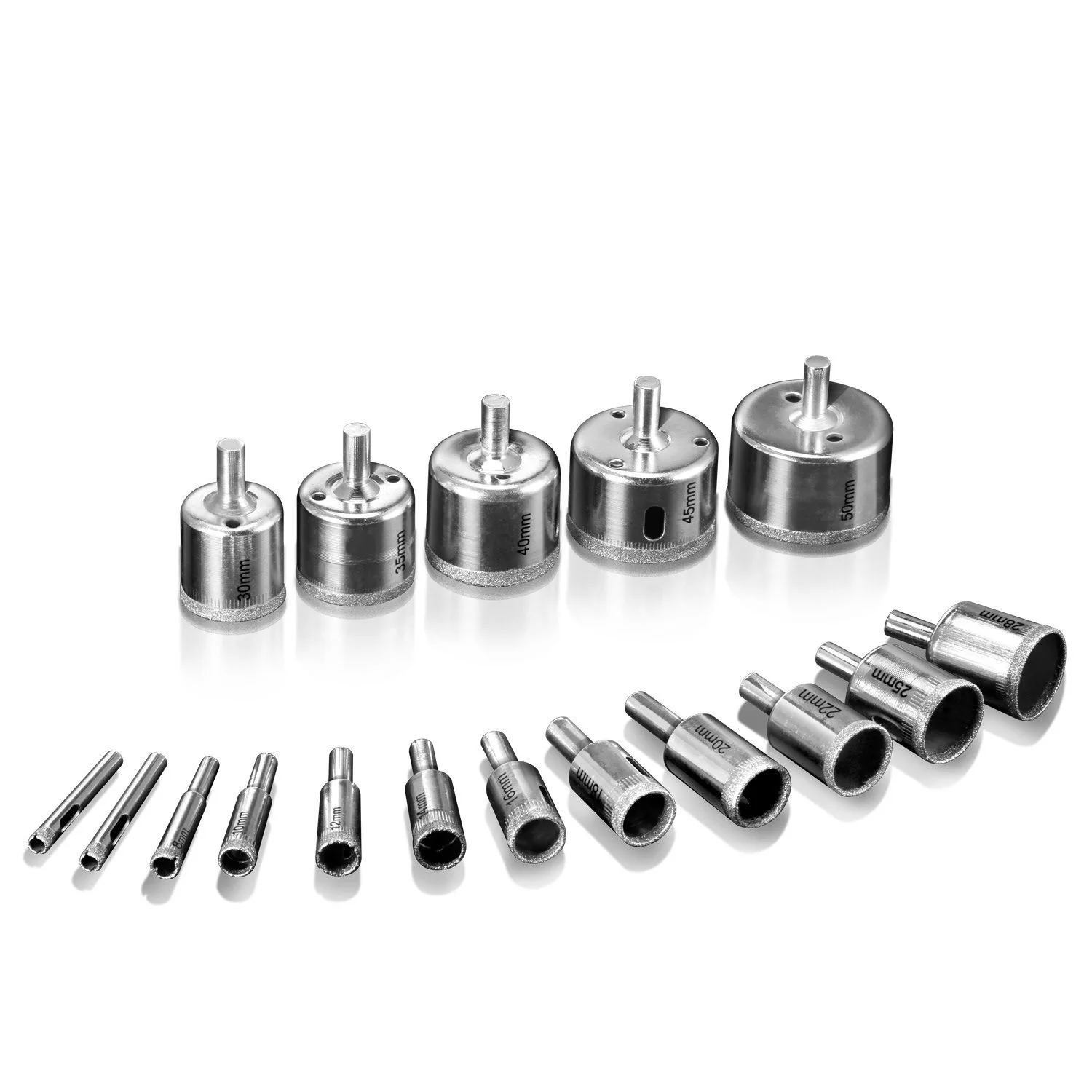 Trepan Diamond, 17Pcs Core Coating Diamond Hole Saw Drill for Tool Extractor for Tile Marble