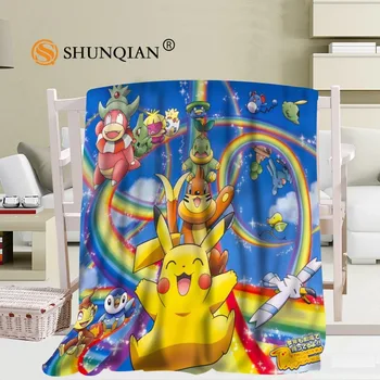

Custom Pikachu Blanket Office Sofa Blanket Portable Soft Blanket Bed Plane Travel Adult Home Blanket