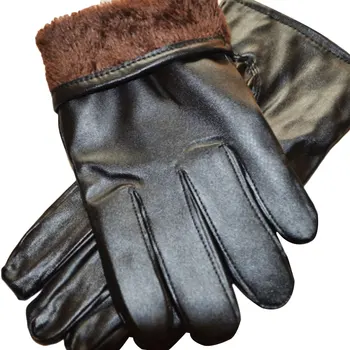 

New Cycling Gloves Motorcycle Waterproof Touch Screen PU Leather Men's Gloves Men's Winter Warm