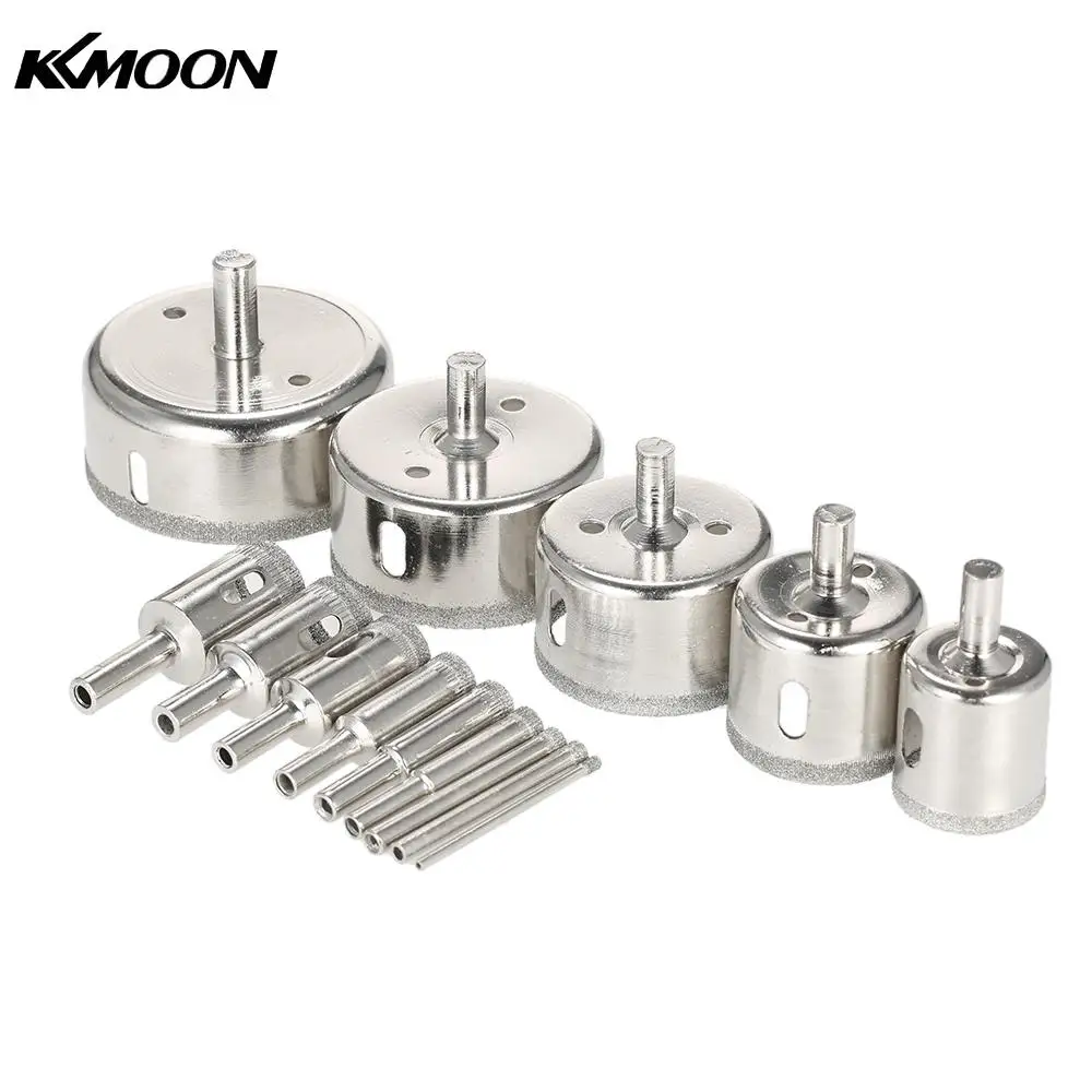 14PCS 3 70mm Glass Hole Saw Kit Diamond Coated Core Hole Saw Marble