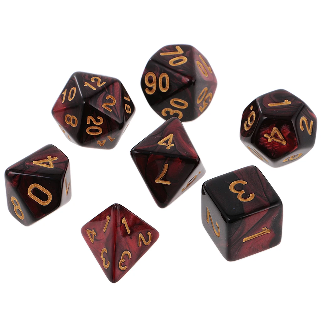 New 7PCS Two Colors Polyhedral Dice 16mm for Dungeons and Dragons Table Games Party Colorful Accessories for Board Game