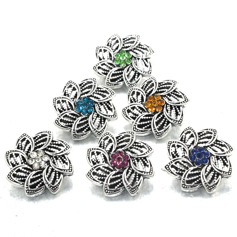 

Boom Life Snap Button 18mm Charm Bracelets Watch round flower Snap Button Jewelry For Bohemia Bracelet 011104