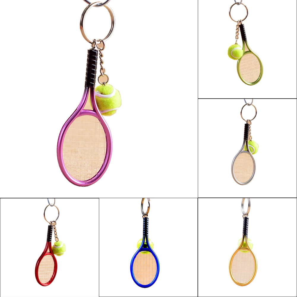 Buy 1 pcs Creative Mini Tennis Racket Keychain Cute