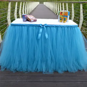 

1Yard=91cm long Tulle TUTU Table Skirt Tableware Wedding Party Xmas Baby Shower Birthday Decor customized color/design can make