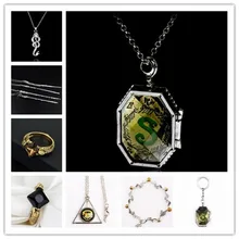 Harri Potter Horcrux Colar Figura Brinquedos Snitch Lorde das Trevas o Luna Deathly Ron Halllows Magia chaveiro Presente de Natal Aniversário