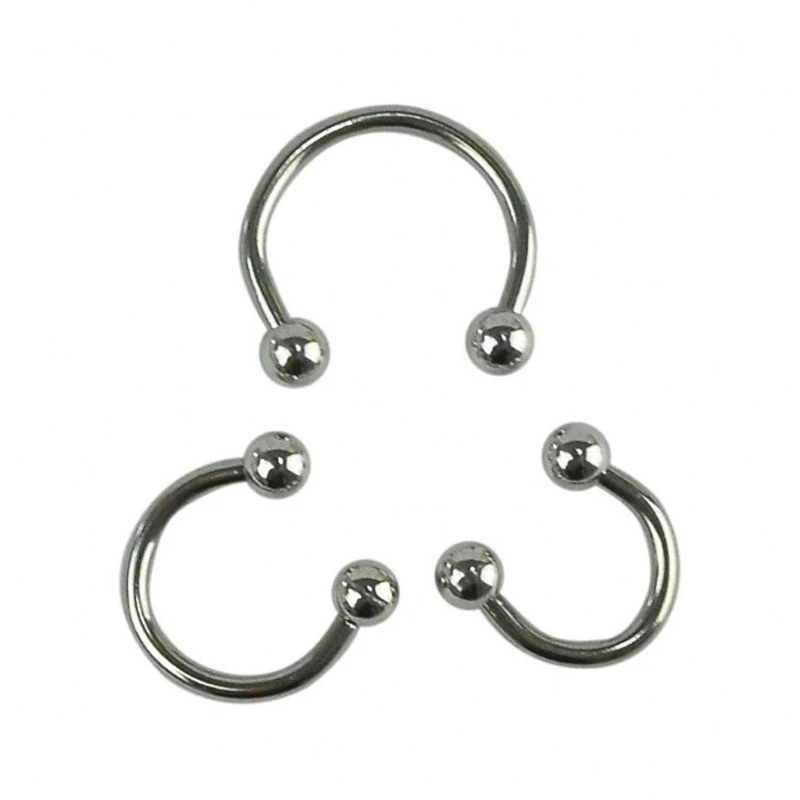 10pcs Fashion Lip Nose Hoop Balls Body Piercing Jewelry Shellhard Stainless Steel Horseshoe Bar Ear Ring Belly Button Femme