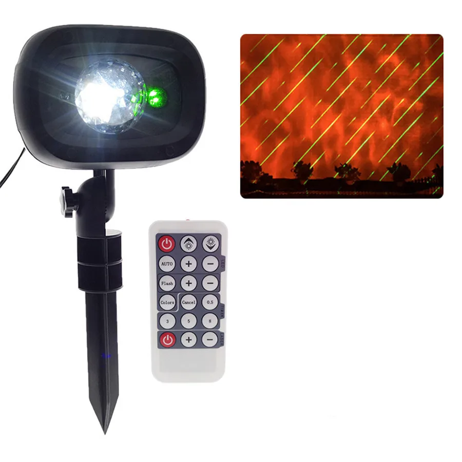 

BEIAIDI 2 in 1 Outdooor Meteor Shower Rain Laser Projector With Water Wave Ripple Stage Lamp Waterproof Christmas Party Lighting