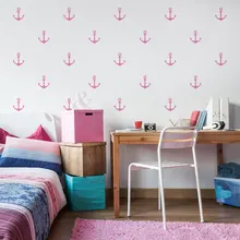 Nautical Style Anchor Of Ship Art Wall Stickers Set Patterned CHildren Bedroom Sweet Loving Decor Vinyl Wall Decals Mural W-339 rock wall patterned door art stickers