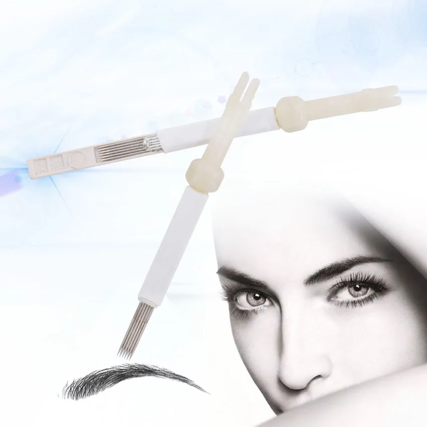 

Tattoo Needles Flat 3/4/6F 50Pcs Sterilized Permanent Makeup Microblading Eyebrow Lip Liner Beauty Tools Supply Disposable