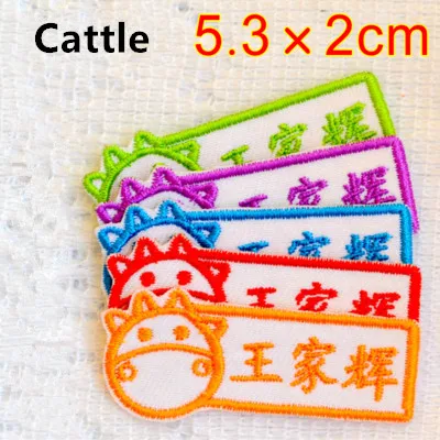 Customized Kids Name stickers Embroidery Iron Sewn on cloth patches - 19