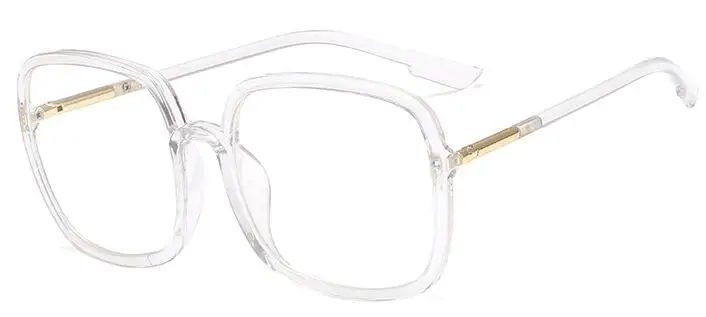 Oversized Square Eye Glasses Frames For Women Vintage Retro Myopia Nerd Optical Glasses Frame Student Decorative Glasses - Цвет оправы: clear frame