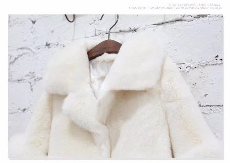 Коллекция года, новая зимняя детская одежда белое пальто с мехом для малышей плотное шерстяное зимнее пальто для девочек, От 2 до 9 лет, парка элегантная одежда для девочек