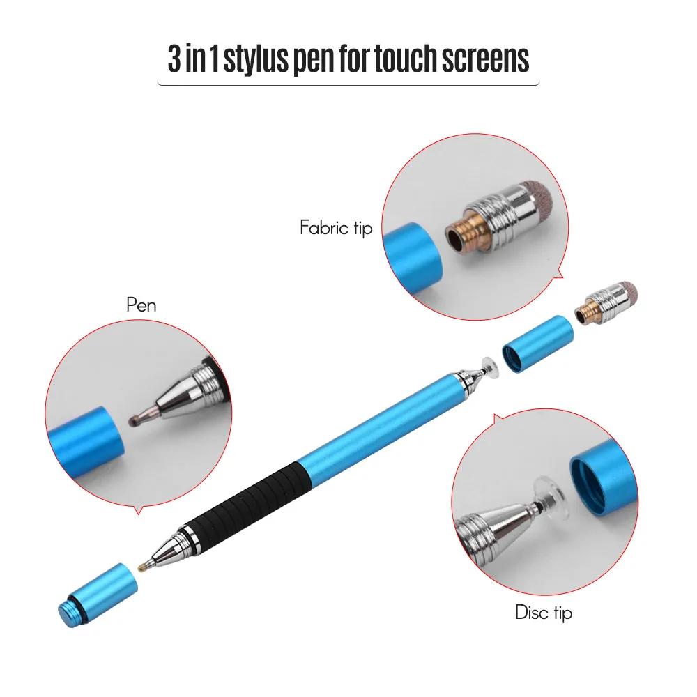 3 в 1 стилус Stilus Precision с заправкой и дисконтом волоконный наконечник емкостный сенсорный стилус Набор для мобильного телефона планшета