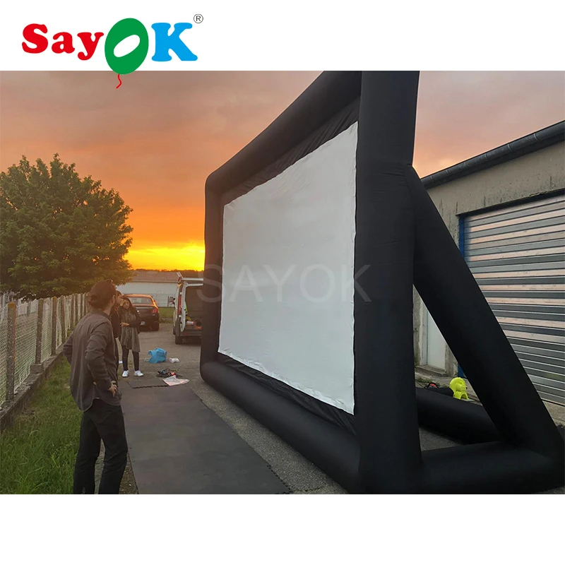 

6x4m(16.7x13.12ft) Portable inflatable movie screen projection screen inflatable cinema tv screen outdoor