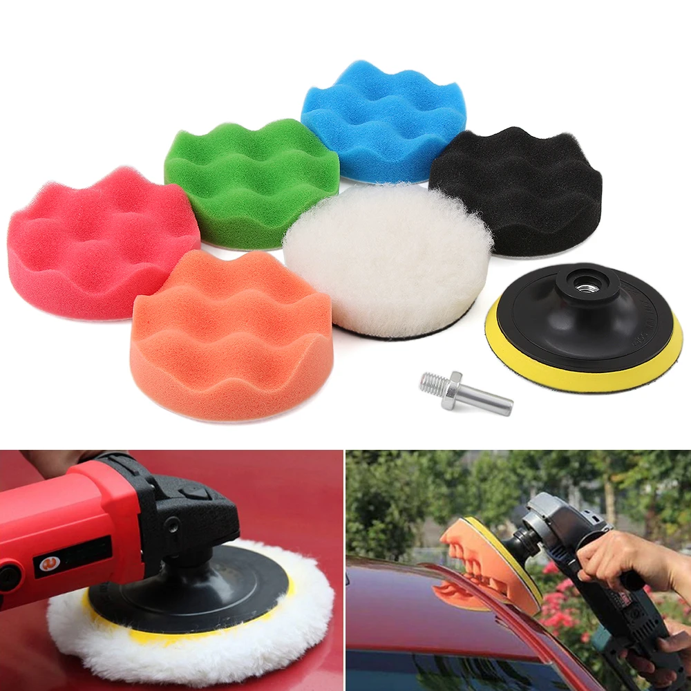 7Pcs/set Car Polishing Waxing Buffing Pad Sponge Kit Set for Auto Truck