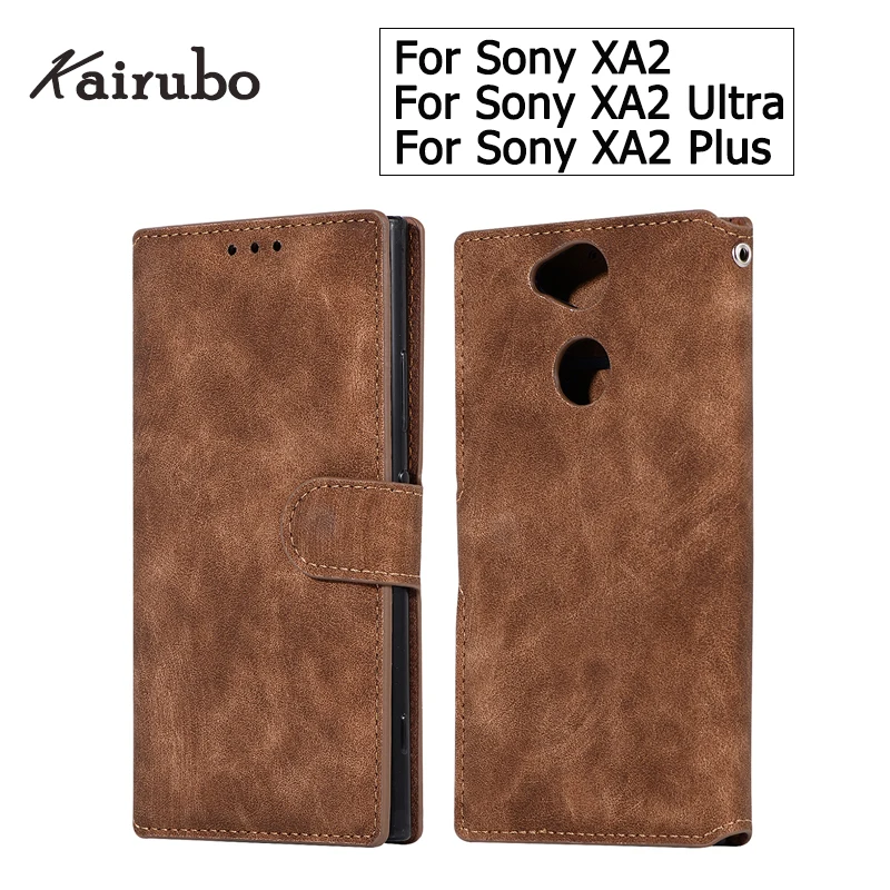 

Retro Leather Phone Case Wallet Cover For Sony Xperia XA2 Plus XA2 ultra Flip Stand Book