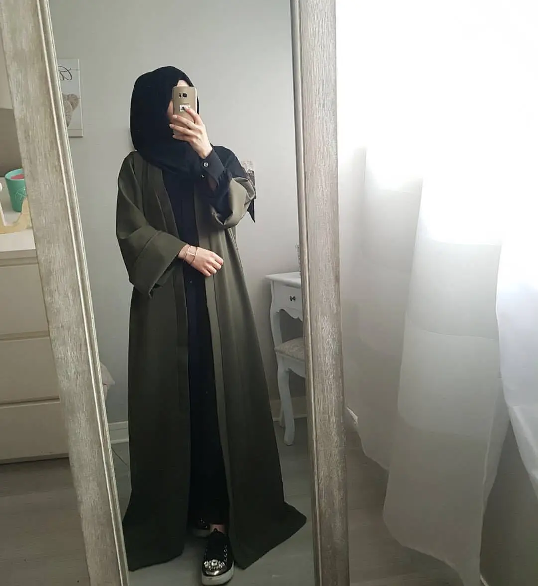 abaya Дубайский мусульманский халат-кимоно, одеяние мусульмане, мусульманская одежда, Восточный халат из марокена, Турецкая ОАЭ, Eid, подарок - Цвет: as picture