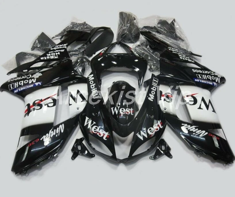 4 подарки Abs Обтекатели комплект подходит для kawasaki Ninja ZX6R 636 2007 2008 07 08 6R bodyкузов набор бесплатно на заказ west hot