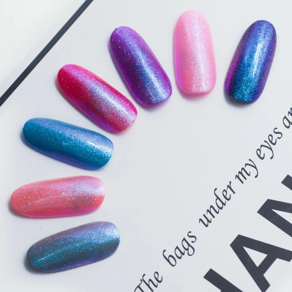 Neon Unicorn Holo Mirror Powder Aurora Pigment Nail Art Glitter Mermaid Rainbow Chrome Powder Nail Mermaid DIY Decorations 0.2g