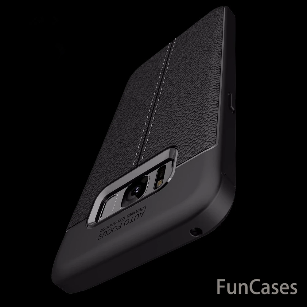 Противоударный Мягкий ТПУ силиконовый чехол для Samsung Galaxy S8 Plus кожаный роскошный