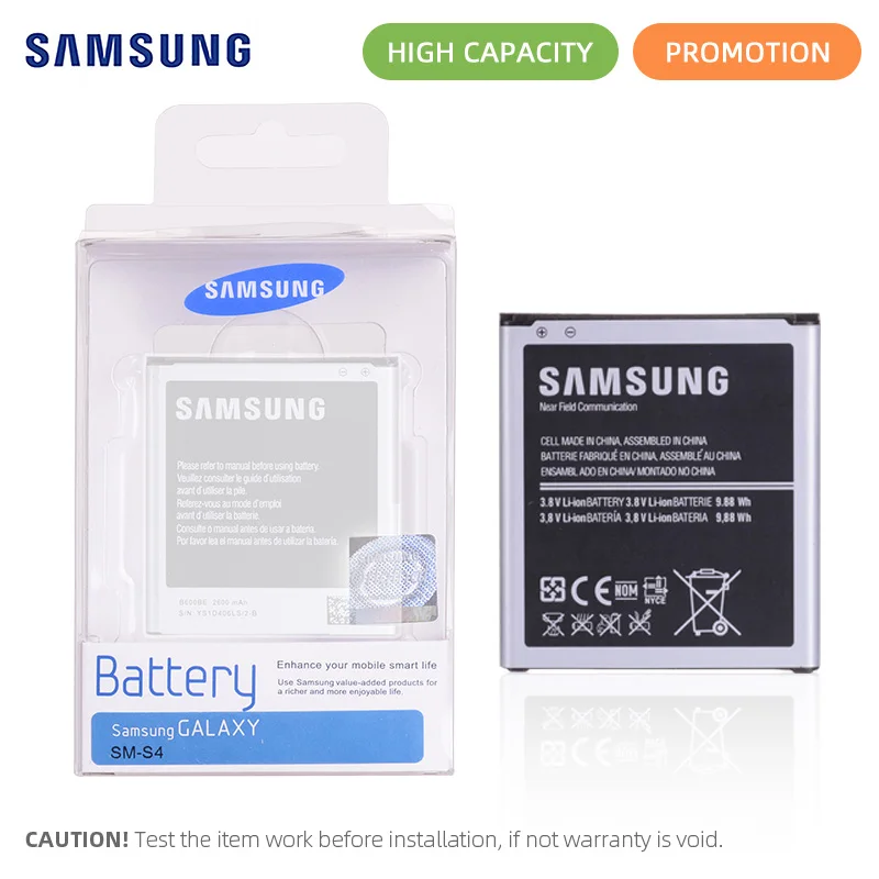

Original Battery For SAMSUNG GALAXY S4 Battery I9500 i9505 B600BE i9295 With NFC Replacement Full Capacity 2600mAh