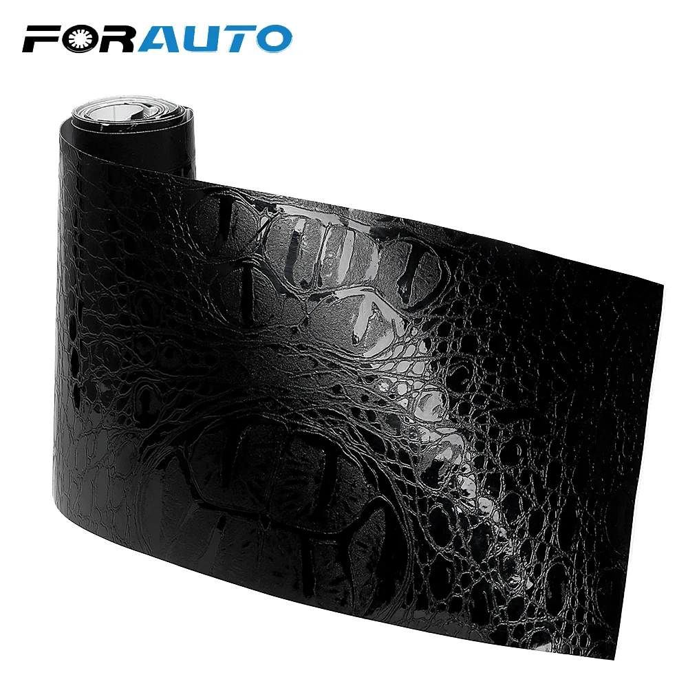 

FORAUTO Luxury Car Sticker Film Leather Texture Simulation Crocodile UV Protected Black Motorcycle Styling Interior Decoration
