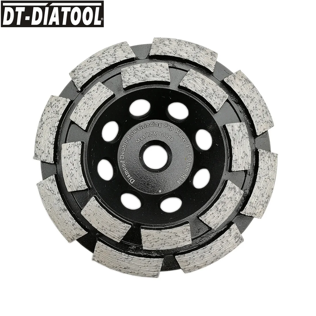 DT-DIATOOL 1 шт. Dia100mm Diamond двухрядные чашевидный шлифовальный круг 4 дюйма для бетонного кирпича твердый камень Гранит Мрамор с M14 нить