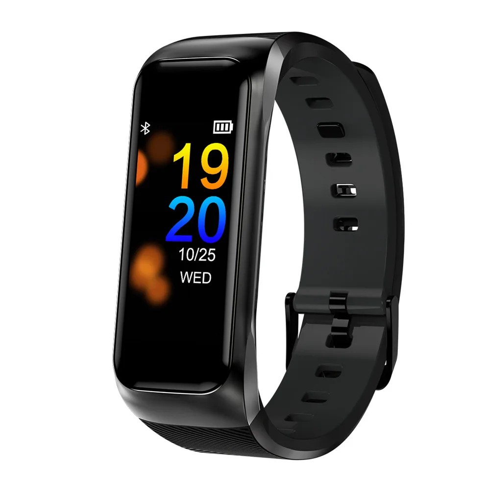 Black Timethinker B02 Фитнес браслет 0,9" по Bluetooth и встроенным шагомером, Фитнес, измеритель артериального Давление монитор сердечного ритма - Цвет: Black