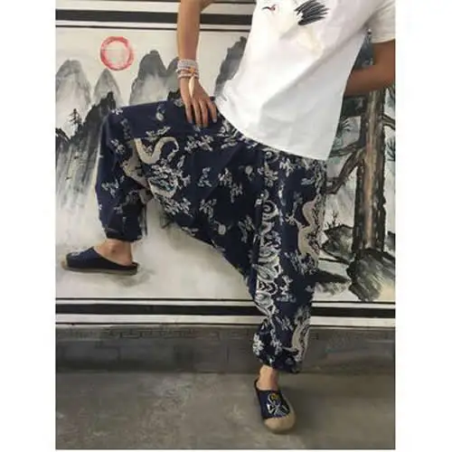 harem trousers Men Women Baggy Harem Pants Hip hop Joggers Causal Loose Trousers Aladdin Crotch Wide Leg Cotton Linen Pants Pantalones Hombre hippy pants Harem Pants