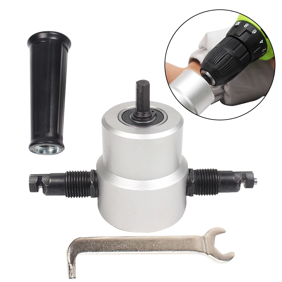 Nibbler Sheet Metal Cut Double Head Sheet Nibbler Saw Cutter Tool Drill