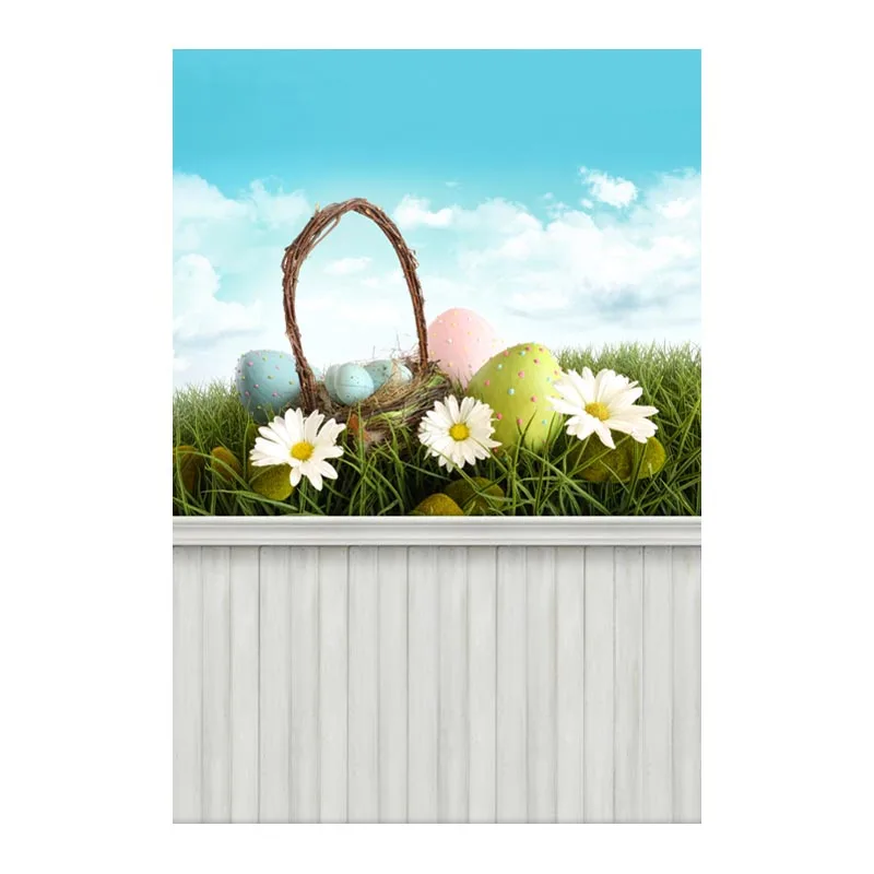 

Thin fabric computer Printed photography background Easter colorful eggs photo backdrop for Studio 5X7ft GE-073