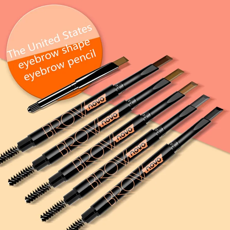 

1PC Double - head Eyebrow Enhancer automatic rotation waterproof non - staining meimei plastic eyebrow pencil replacement