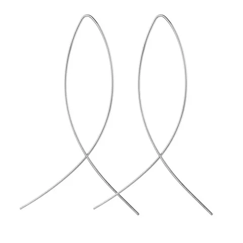 Cross Imitation Pearl Earrings Long Simple Fashion Earrings Women Wedding Jewelry Boucles D'oreilles Pour Les Femmes