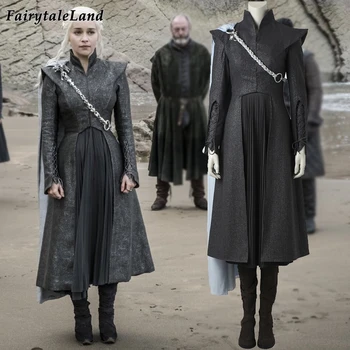 

Game of Thrones Season 7 Daenerys Targaryen cosplay costume with cloak boots Fancy cosplay Dragon Daenerys Targaryen dress suit