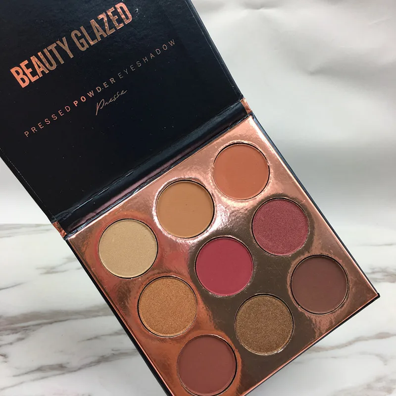 

Beauty Glazed 9 Colors Eyeshadow Palette Matte Diamond Glitter Foiled Eye Shadow in One Palette Blush Makeup Set