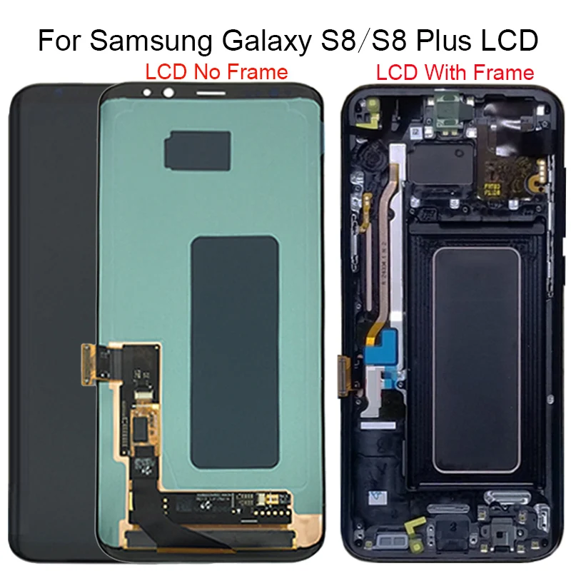 ЖК дисплей SUPER AMOLED с рамкой для SAMSUNG Galaxy S8 дигитайзером сенсорного экрана G950 G950F Plus