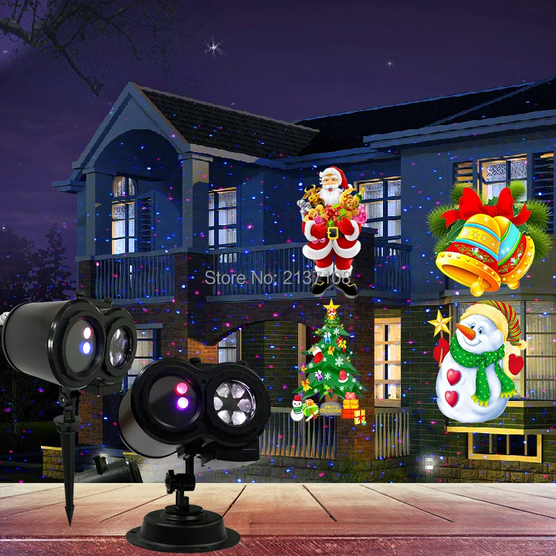 

2018 7W LED Pattern Laser Light IP44 7V Garden Festival Christmas Lighting Decoration 60/300 Square Meters 230V Free Shipping