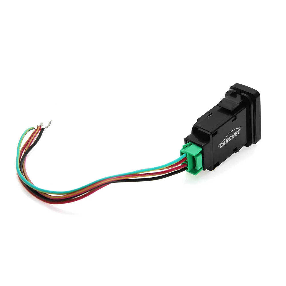 CARCHET переключатель для автомобиля Toyota авто автомобильный светильник переключатель включения-выключения с разъемом провода комплект-лазерный светильник вождения S символ-зеленый
