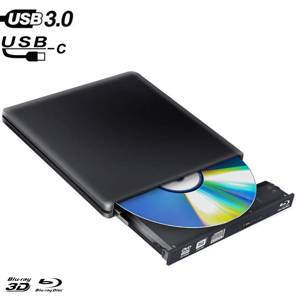 Type c usb 3 0 external dvd optical drive blu ray combo bd rom 3d
