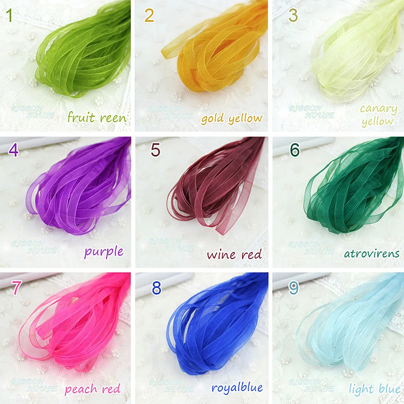 Organza Ribbon 40 meters/lot 1/4''(6mm) Christmas Ribbon Gift Wrapping DIY Jewelry Decorative